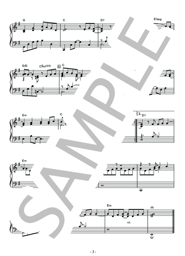 Can't Wait 'Til Christmas ピアノソロ用楽譜 (宇多田 ヒカル) / 中級 - サンプル譜面 3/3