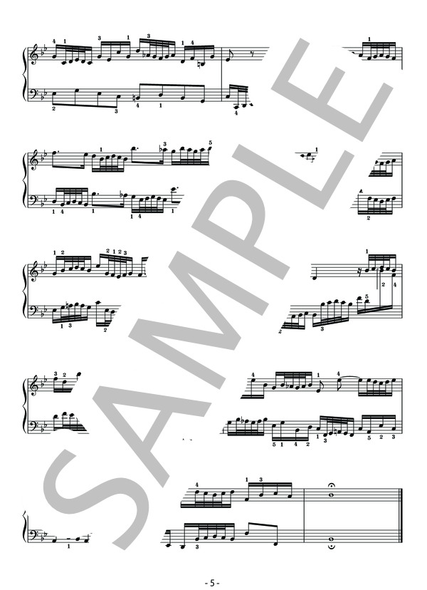 バッハ インベンション-楽曲分析と演奏法- 第14番 B dur BWV 785(改訂版） (ヨハン・セバスチャン・バッハ) / ピアノソロ 中級 - サンプル譜面 5/5