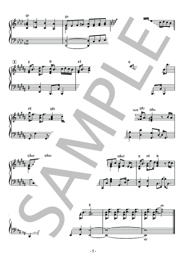 Lemon(米津玄師）ジャズピアノソロ用楽譜 (米津 玄師) / 中級 - サンプル譜面 5/5