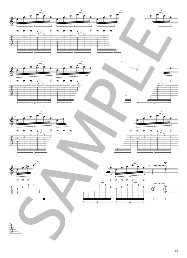 メタルっぽい2-スウィープ奏法 (坊) / ギターソロ 入門〜初級 - サンプル譜面 2/2