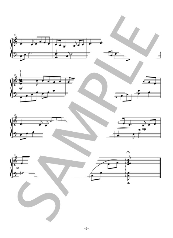 ロンドンデリーの歌（ダニー・ボーイ） (アイルランド民謡) / ハープ 中級 - サンプル譜面 2/2