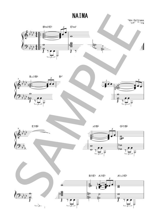 NAIMA (ジョン・コルトレーン) / ピアノソロ 初〜中級 - サンプル譜面 1/2