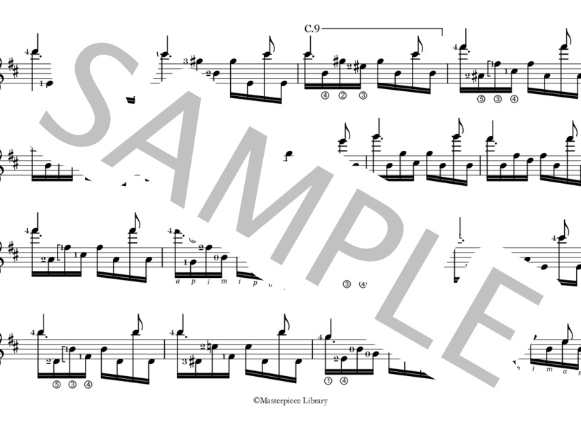 大聖堂 全楽章（タブレット用、タブ譜なし） (アグスティン・バリオス) / ギターソロ 上級 - サンプル譜面 2/5
