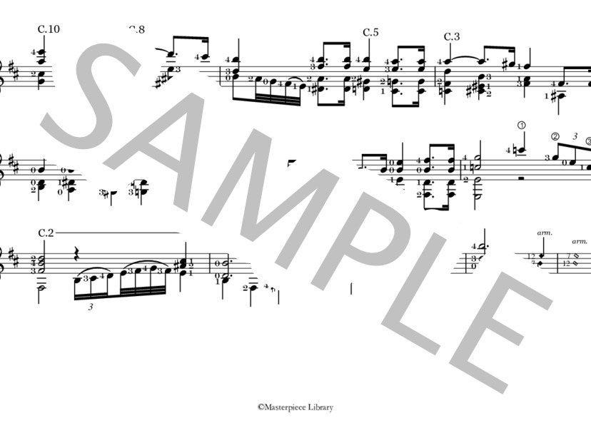 大聖堂 全楽章（タブレット用、タブ譜なし） (アグスティン・バリオス) / ギターソロ 上級 - サンプル譜面 5/5