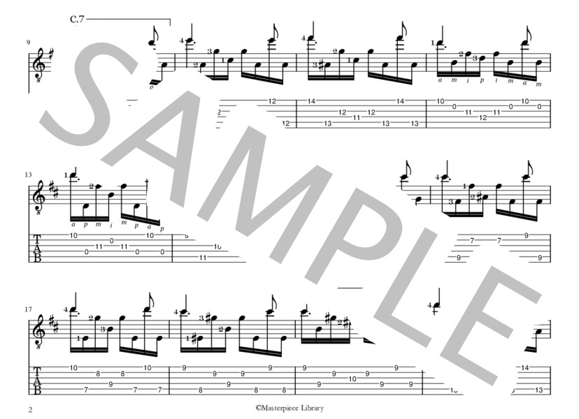 大聖堂 第1楽章(iPad用） (アグスティン・バリオス) / ギターソロ 中〜上級 - サンプル譜面 2/5
