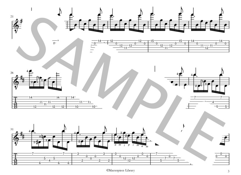 大聖堂 第1楽章(iPad用） (アグスティン・バリオス) / ギターソロ 中〜上級 - サンプル譜面 3/5