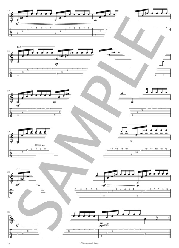 25のエチュードOp.60 全曲（プリント用、タブ譜併記） (マテオ・カルカッシ) / ギターソロ 中級 - サンプル譜面 4/5