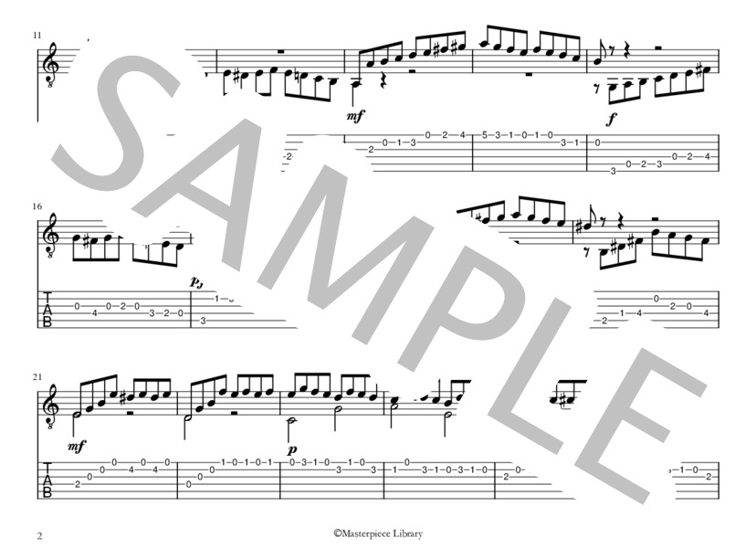 25のエチュードOp.60より第1番(iPad用） (マテオ・カルカッシ) / ギターソロ 初〜中級 - サンプル譜面 2/5