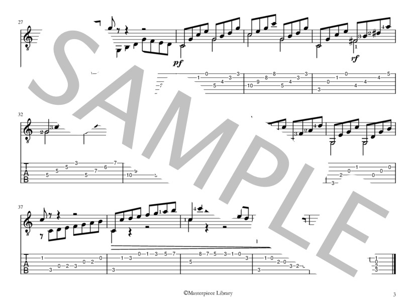 25のエチュードOp.60より第1番(iPad用） (マテオ・カルカッシ) / ギターソロ 初〜中級 - サンプル譜面 3/5