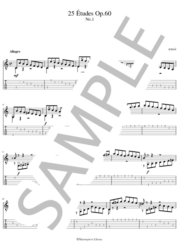 25のエチュードOp.60より第1番(iPad用） (マテオ・カルカッシ) / ギターソロ 初〜中級 - サンプル譜面 4/5