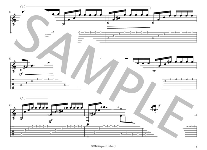 25のエチュードOp.60より第2番(iPad用） (マテオ・カルカッシ) / ギターソロ 初〜中級 - サンプル譜面 3/5