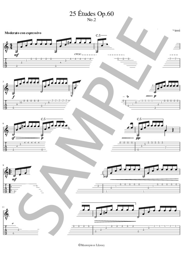 25のエチュードOp.60より第2番(iPad用） (マテオ・カルカッシ) / ギターソロ 初〜中級 - サンプル譜面 5/5