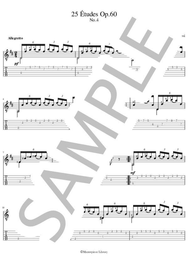 25のエチュードOp.60より第4番(iPad用） (マテオ・カルカッシ) / ギターソロ 初〜中級 - サンプル譜面 3/5