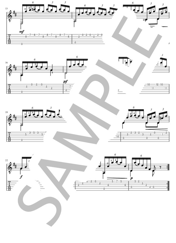 25のエチュードOp.60より第4番（タブレット用） (マテオ・カルカッシ) / ギターソロ 初〜中級 - サンプル譜面 5/5