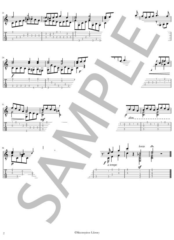 25のエチュードOp.60より第6番(iPad用） (マテオ・カルカッシ) / ギターソロ 初〜中級 - サンプル譜面 5/5