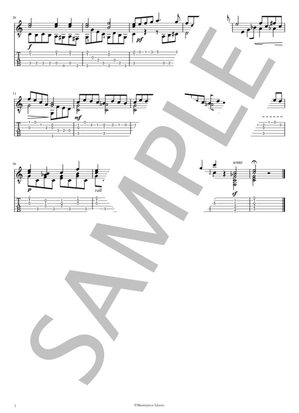 25のエチュードOp.60より第6番（プリント用） (マテオ・カルカッシ) / ギターソロ 初〜中級 - サンプル譜面 2/3