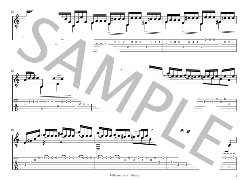 25のエチュードOp.60より第7番(iPad用） (マテオ・カルカッシ) / ギターソロ 初〜中級 - サンプル譜面 3/5