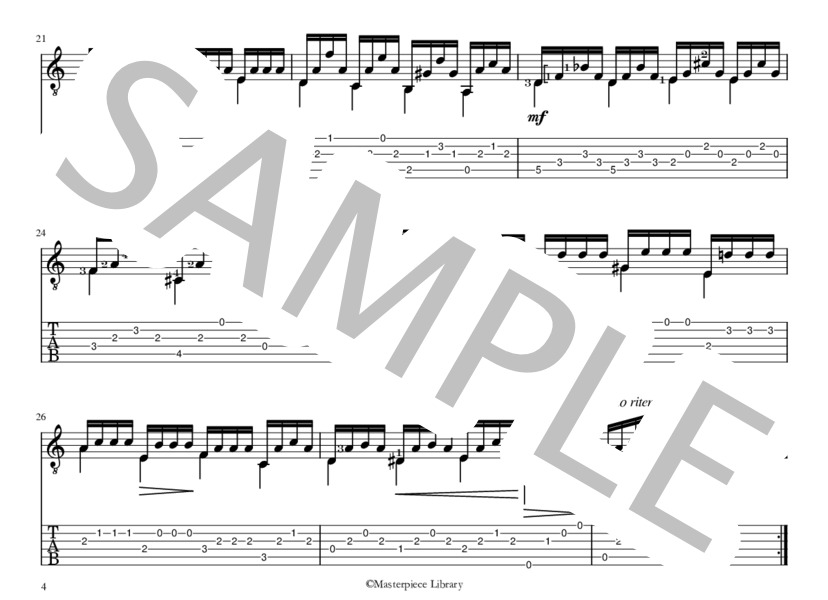 25のエチュードOp.60より第7番(iPad用） (マテオ・カルカッシ) / ギターソロ 初〜中級 - サンプル譜面 4/5