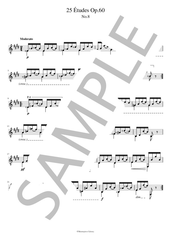25のエチュードOp.60より第8番（プリント用） (マテオ・カルカッシ) / ギターソロ 初〜中級 - サンプル譜面 2/2