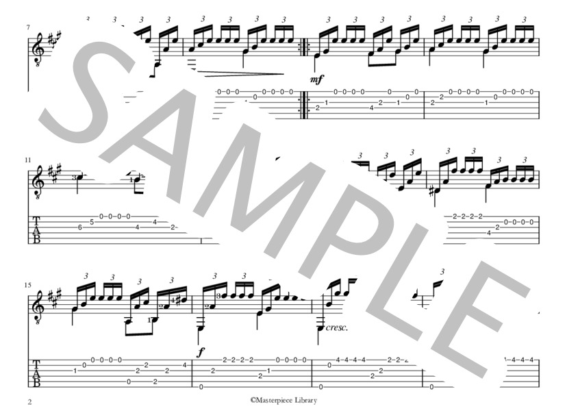 25のエチュードOp.60より第13番(iPad用） (マテオ・カルカッシ) / ギターソロ 初〜中級 - サンプル譜面 2/5