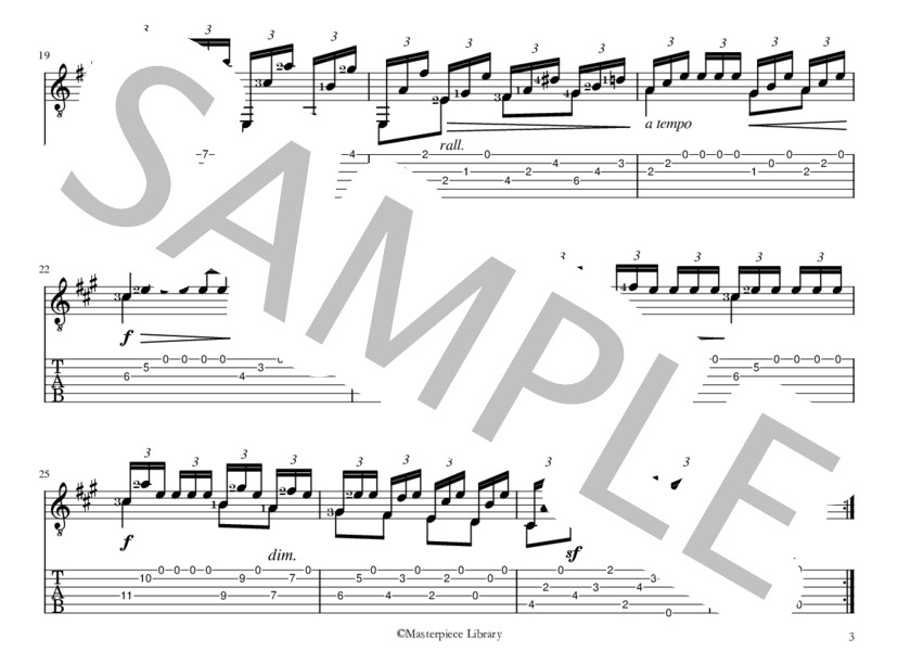 25のエチュードOp.60より第13番(iPad用） (マテオ・カルカッシ) / ギターソロ 初〜中級 - サンプル譜面 3/5