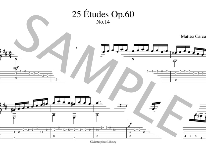 25のエチュードOp.60より第14番（タブレット用） (マテオ・カルカッシ) / ギターソロ 中級 - サンプル譜面 1/5