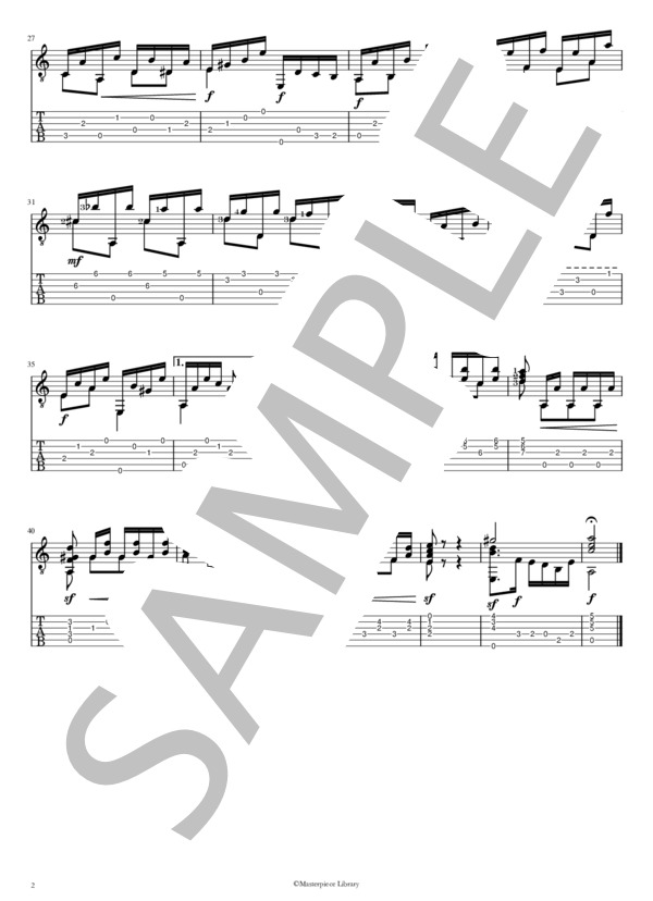 25のエチュードOp.60より第17番（プリント用） (マテオ・カルカッシ) / ギターソロ 中級 - サンプル譜面 2/3