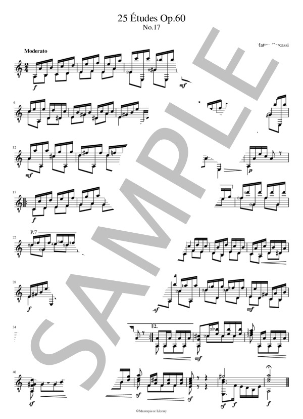 25のエチュードOp.60より第17番（プリント用） (マテオ・カルカッシ) / ギターソロ 中級 - サンプル譜面 3/3