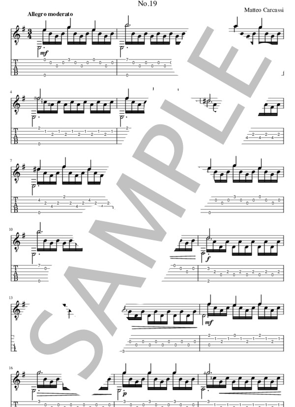 25のエチュードOp.60より第19番（タブレット用） (マテオ・カルカッシ) / ギターソロ 中級 - サンプル譜面 5/5