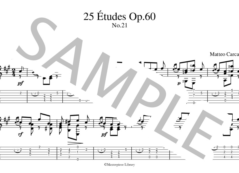 25のエチュードOp.60より第21番（タブレット用） (マテオ・カルカッシ) / ギターソロ 中級 - サンプル譜面 1/5