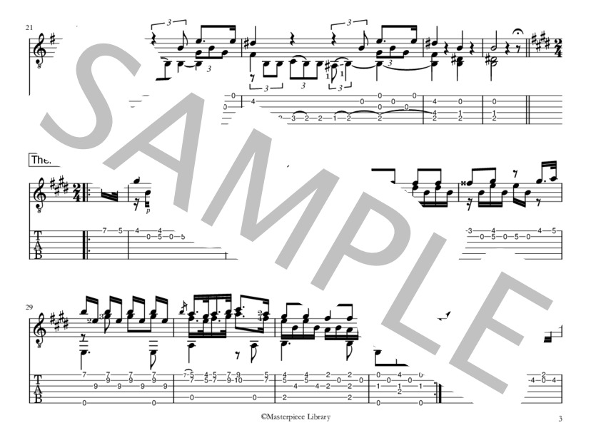 魔笛の主題による変奏曲(iPad用） (フェルナンド・ソル) / ギターソロ 上級 - サンプル譜面 3/5