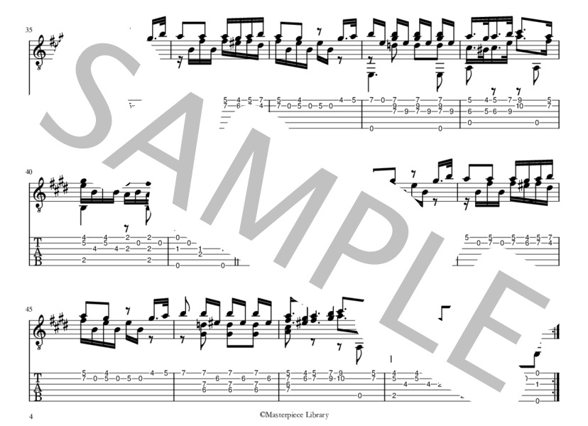 魔笛の主題による変奏曲(iPad用） (フェルナンド・ソル) / ギターソロ 上級 - サンプル譜面 4/5