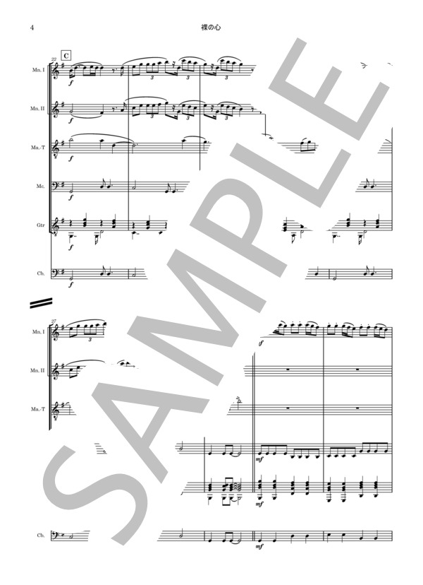 裸の心 (あいみょん) / マンドリン 初級 - サンプル譜面 5/5