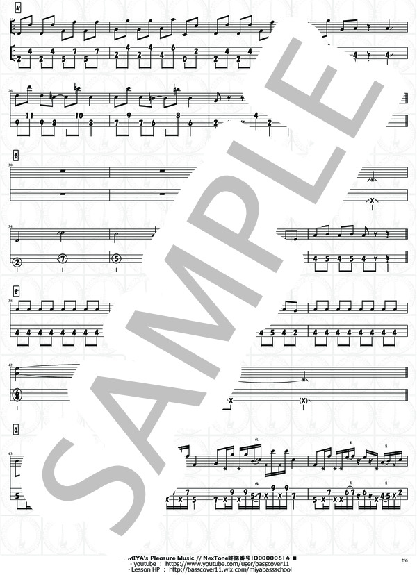 GOUNN【演奏動画有】 (ももいろクローバーZ) / エレキベース 中級 - サンプル譜面 2/5