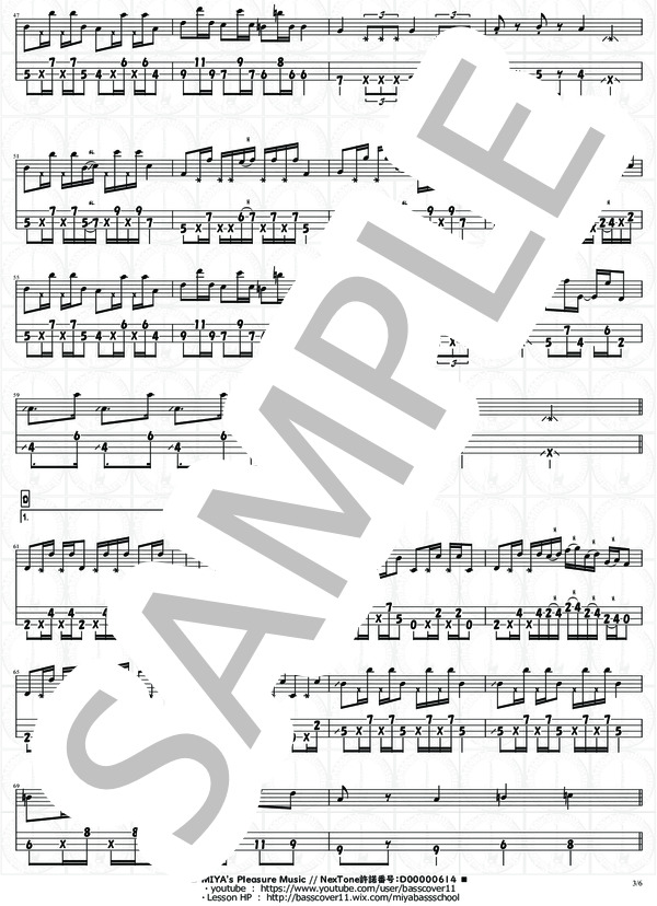 GOUNN【演奏動画有】 (ももいろクローバーZ) / エレキベース 中級 - サンプル譜面 3/5