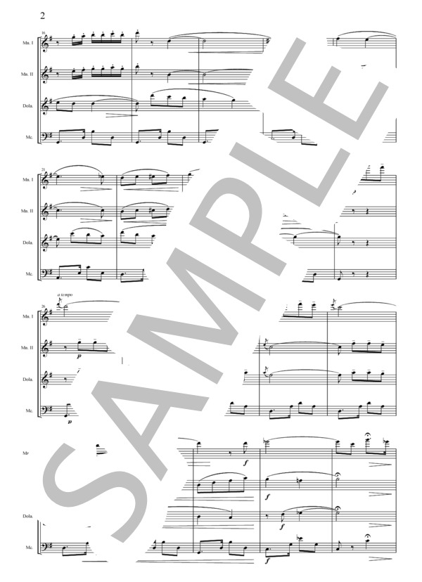 オー・ソレ・ミオ【マンドリン四重奏】 (エドゥアルド・ディ・カプア) / 中級 - サンプル譜面 2/5