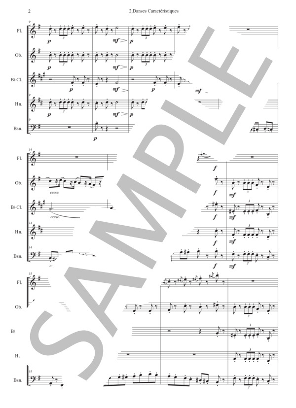 チャイコフスキー / 組曲《くるみ割り人形》第2曲「行進曲」 (ピョートル・イリイチ・チャイコフスキー) / アンサンブル木管 中〜上級 - サンプル譜面 2/5