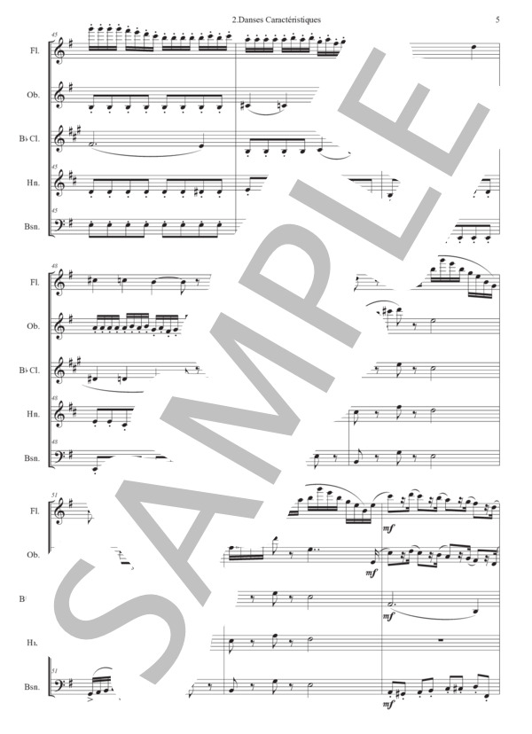 チャイコフスキー / 組曲《くるみ割り人形》第2曲「行進曲」 (ピョートル・イリイチ・チャイコフスキー) / アンサンブル木管 中〜上級 - サンプル譜面 5/5