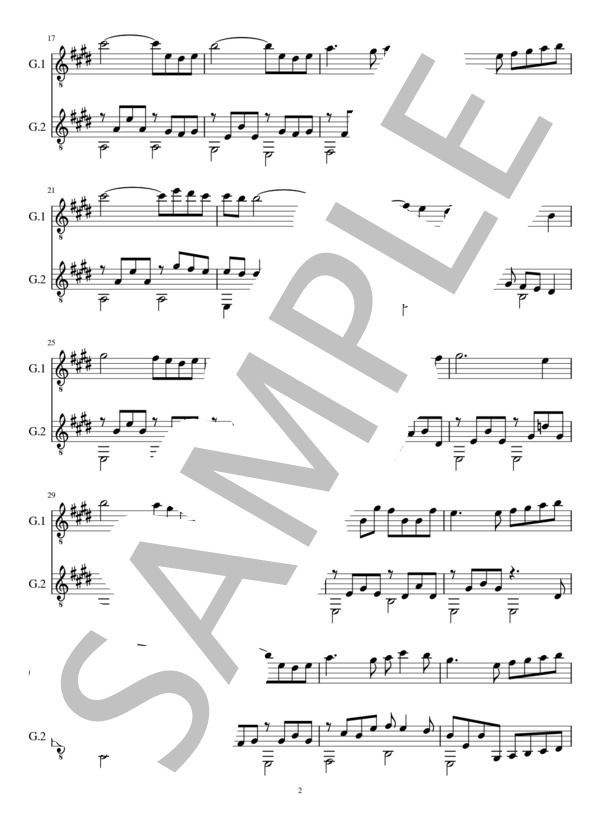 北の国から～遙かなる大地より(2重奏 クラシックギター） (さだ まさし) / ギターデュオ 中級 - サンプル譜面 2/5