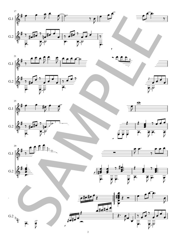 いい日旅立ち(2重奏 クラシックギター） (谷村 新司) / ギターデュオ 中級 - サンプル譜面 2/5