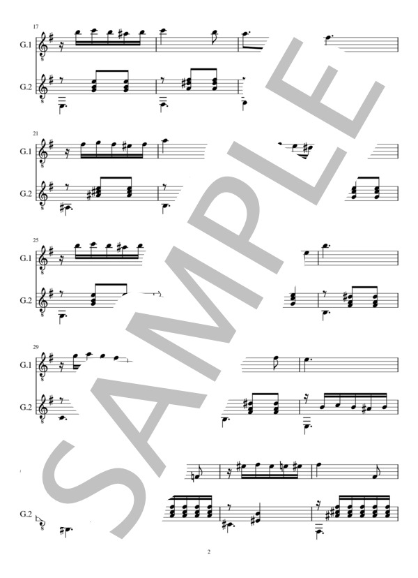 スラブ舞曲第10番(2重奏 クラシックギター） (ドヴォルザーク) / ギターデュオ 中級 - サンプル譜面 2/5