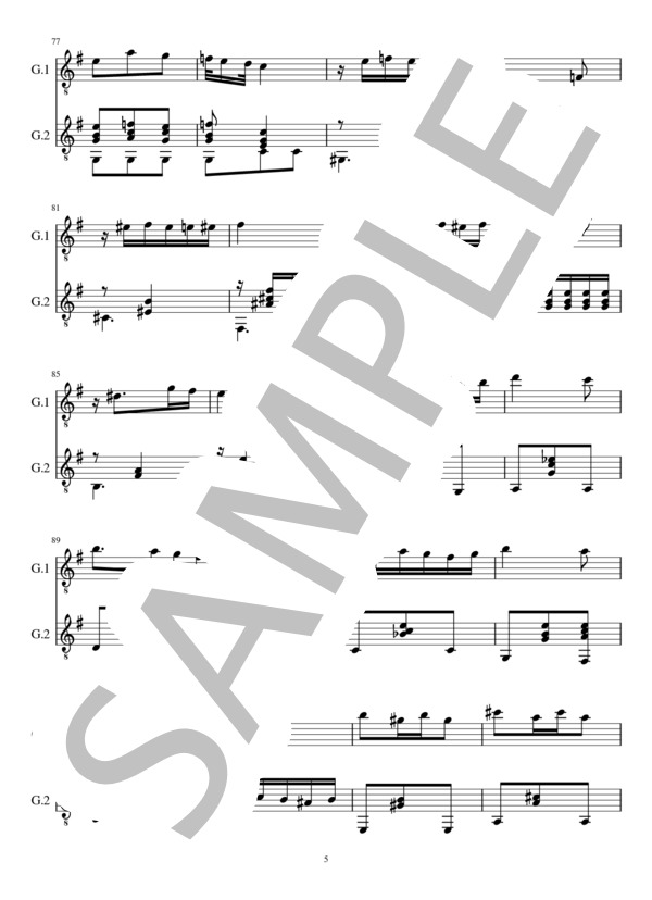 スラブ舞曲第10番(2重奏 クラシックギター） (ドヴォルザーク) / ギターデュオ 中級 - サンプル譜面 5/5