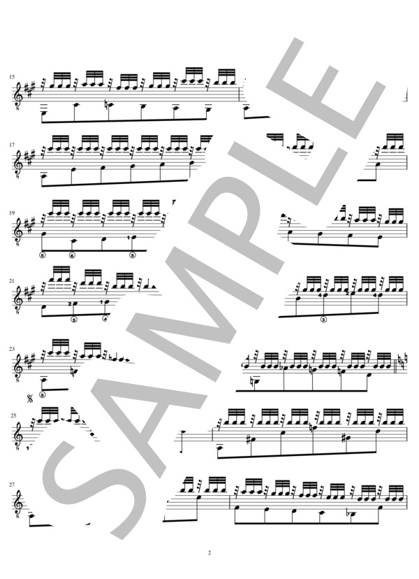 風の中で（ソロ クラシックギター） (椎野 みち子) / ギターソロ 中級 - サンプル譜面 2/5