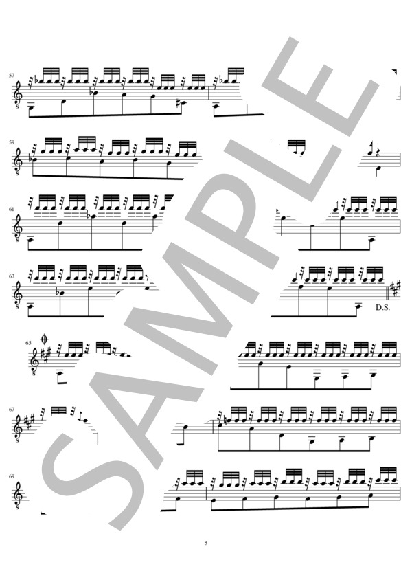 風の中で（ソロ クラシックギター） (椎野 みち子) / ギターソロ 中級 - サンプル譜面 5/5