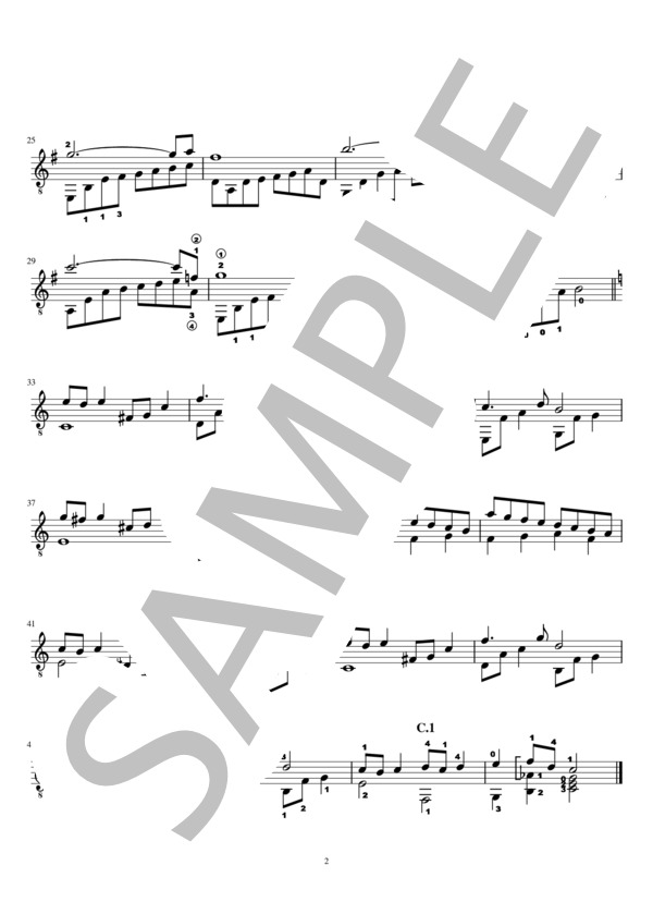 エチュード13(ソロ クラシックギター） (椎野 みち子) / ギターソロ 中級 - サンプル譜面 2/2