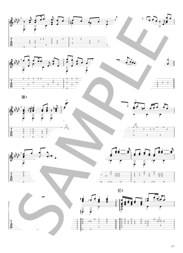 愛をこめて花束を (Superfly) / ギターソロ 上級 - サンプル譜面 2/5