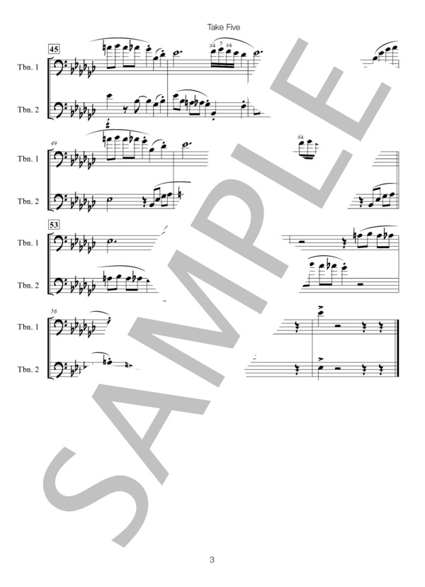 トロンボーン　楽譜　まとめ売り 楽譜】瞳～メインテーマ～（金管5重奏 -トロンボーン