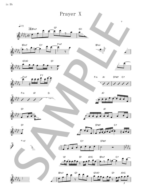 PRAYER X (King Gnu) / テナーサックス 入門 - サンプル譜面 1/2
