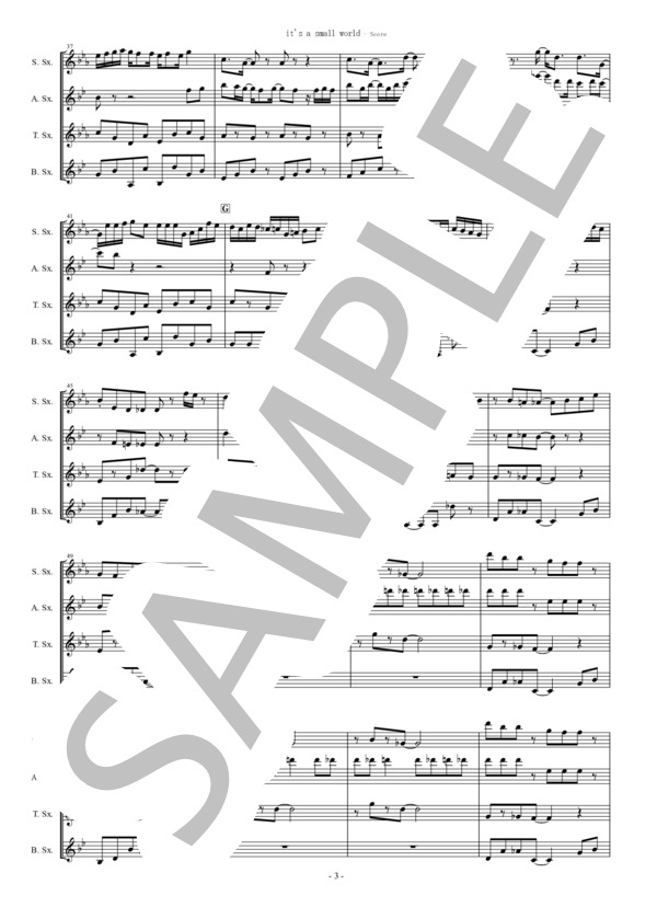 It's a small world(サックス四重奏） (King Gnu) / アンサンブル木管 初〜中級 - サンプル譜面 3/5