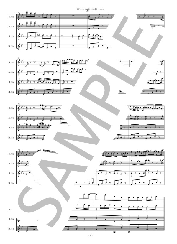 It's a small world(サックス四重奏） (King Gnu) / アンサンブル木管 初〜中級 - サンプル譜面 4/5